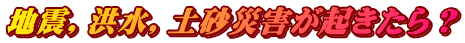 地震，洪水，土砂災害が起きたら？