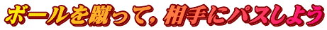 ボールを蹴って，相手にパスしよう