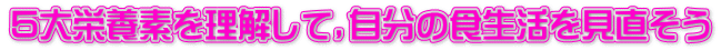 ５大栄養素を理解して，自分の食生活を見直そう
