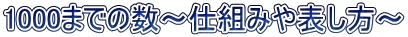 1000までの数～仕組みや表し方～